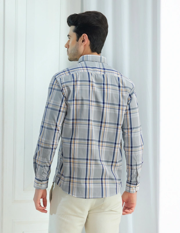 Indigo Amber Cotton check Shirt